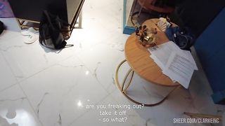 BACKSTAGE - PISS DRINKING first time - 1on1 new skinny Baby Nana - hardcore anal