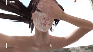 Lara Croft teaches a deep anal view of the intestines from the horse from the inside.