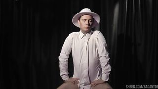 COSPLAY BOY AT WHITE DRESS PLAY FETISH GAME