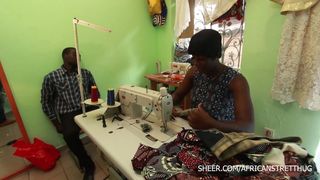 In her sewing workshop, she was craving a good, big cock in her ass and suddenly she got a full one in her tight ass from a handsome bodybuilder guy in the most muscular neighborhood cus happens to be