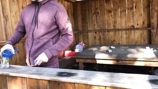 I fucked a stranger in public place Risky hot sex with tourist girl handjob & blowjob