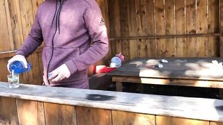 I fucked a stranger in public place Risky hot sex with tourist girl handjob & blowjob