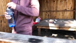 I fucked a stranger in public place Risky hot sex with tourist girl handjob & blowjob