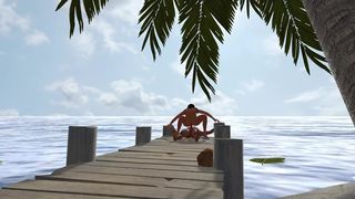 Sex on a dock in a Caribbean Beach | 3D Porn