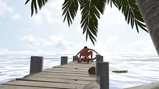 Sex on a dock in a Caribbean Beach | 3D Porn
