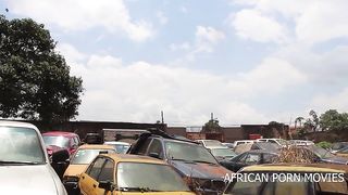 The mechanic and his customers caught fucking publicly in a car garage in front of the other customers with his big and long cock in his work clothes