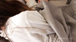 Loud moans from my girlfriend with brief orgasms made me put oil on that big ass -Anal Rough Cum On Ass