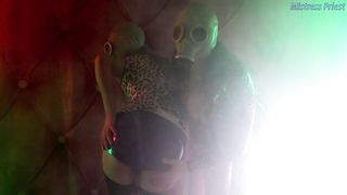 Latex and gasmask asmr lesbian fun
