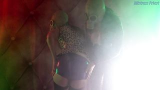 Latex and gasmask asmr lesbian fun