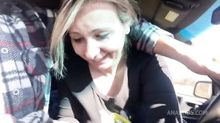 You drive and I play with your big cock but then park and fuck me