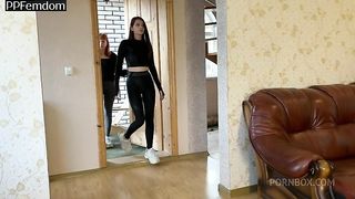 Facesitting and Trampling Femdom Party With Three Mistresses Kira, Sofi And Dina