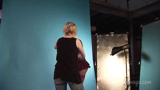 Blonde Roller Derby Captain Fucks The Camera Man During Her Calendar Shoot