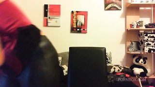Domination with leather pants and biker boots