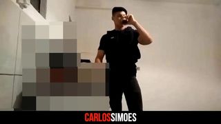 IN THIS FANTASY THE DIRTY POLICEMAN JERKS OFF WHEN HE GETS HOME AFTER A LONG DAY AT WORK