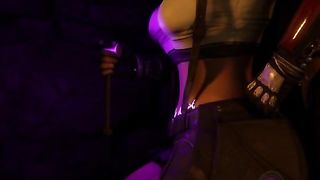 Lara Croft fell into the trap of a beauty with a magical strapon.