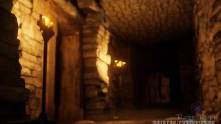 Lara Croft fell into the trap of a beauty with a magical strapon.