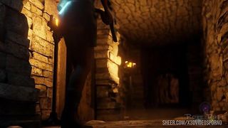 Lara Croft fell into the trap of a beauty with a magical strapon.