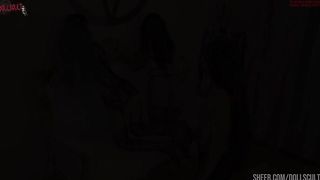 Licking and worshiping Mel and Violet's gorgeous asses and feet