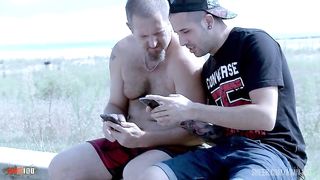 Louana: French blonde bimbo with big tits double penetrated on the beach