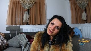 MILFYCALLA-MASTURBATING WHILE WEARING FUR COATS, SHINY CLOTHES AND LONG JACKETS