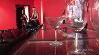Laura Lions And Diana Gold Drink His Fresh Jizz From A Glass