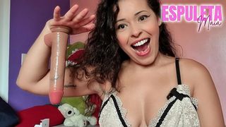 POV - HOT BRAZILIAN BRUNETTE TESTING MY NEW REAL FUR TOY