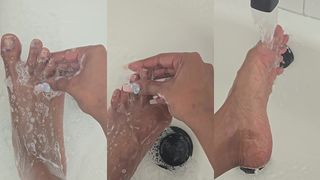 ...AFTER THE MUD COMES THE SHOWER!