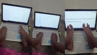 MY NEWEST CHALLENGE...TYPING WITH MY TOES!!