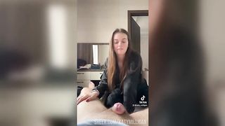 Now we will remove the cool tick tok! Take my cock in your mouth