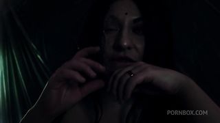 JOI jerk off instruction with strap-on - dominating horror witch dirty talking - MILF Arya Grander