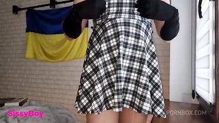 MY BROTHER BECOMES MY SISTER- SISSY. Sissy cums in a chastity cage. SYSSIFICATION.