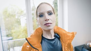 HOT MILF IN NYLONS AND WINTERJACKET