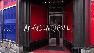 Hot Angela Devil with round ass rides long cock and gets facialized