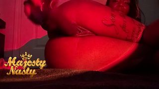 EBONY OPENS TIGHT ASS
