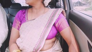 INDIAN AUNTY CAR SEX WITH SON IN LAW LONG DRIVE FOR FUCKING. TELUGU DIRTY TALKS.