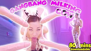 MILF COW GIRL MILKING DICKS - GANGBANG DILDO SQUIRTING BUKKAKE COSPLAY