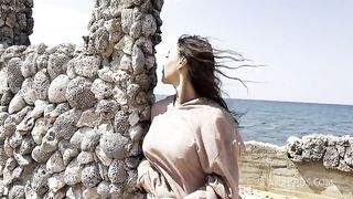 Kinky Monika Fox Destroyed Holes With A Big Dildo In Background Of Ruins In Atlantic Ocean