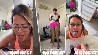 CHEGUEI DA ACADEMIA, CONTEI PRO CORNO QUE PROVOQUEI OS MACHOS SEM CALCINHA E ELE ACABOU GOZANDO NA MINHA BOCA