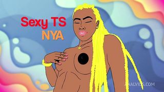 Big bubble butt amazing body TS Nya is the latest butt fucker of Dante's bbc