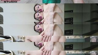 Fast training for Stacy Bloom holes with XXL HankeysToys dildo.