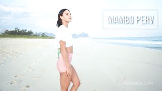 Very horny Brazilian beauty, Debora ANDRADE fucks at the beach, in the Uber and home (Anal, DP, real multiple orgasm, public sex, beach, 3on1) OB149