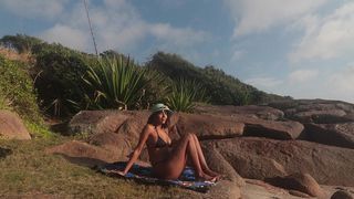 BUSTY LATINA BRUNETTE GOT CAUGHT HAVING FUN AT BEACH - NATI ROZA