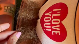 FEET AND HAIRY BUSH IN CUTE PANTIES CLOSEUP