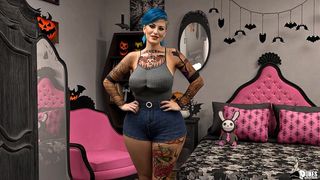 HOT EMO GIRL TAKES HER STEP DADS THICK FAT COCK