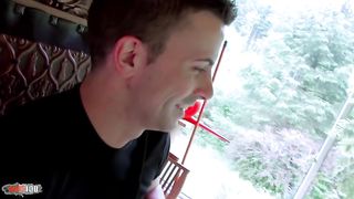 Bigtits brunette is smashed in and squirts in the river