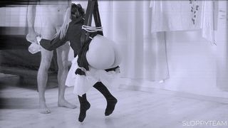 CCTV: BLONDE TEEN FUCKED ON SWING * SUSPENSION BONDAGE SHIBARI BDSM