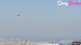 Milf sucked the helicopter pilot and received a lot of dick!