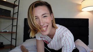 CUTE ASIAN TRANS GF RILEY IVY GETS FUCKED BEFORE BALL GAME