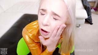 NEW ANAL TEEN Ellie Shou FIRST A2M Asshole plundered DIRTY little slut FUCKS CUM FROM ASS TO EAT