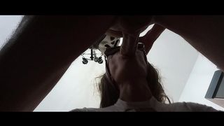 MILF GIVES A QUICK BLOWJOB WITH A CUM EXPLOSION IN HER MOUTH